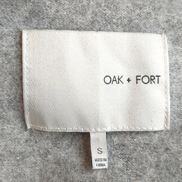 Oak + Fort Grey Wool Blend Long Sweater with Lapels - Picture 6 of 9